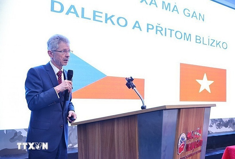 President of the Senate of the Czech Parliament Milos Vystrcil speaks at the event. (Photo: VNA) President of the Senate of the Czech Parliament Milos Vystrcil speaks at the event. (Photo: VNA)