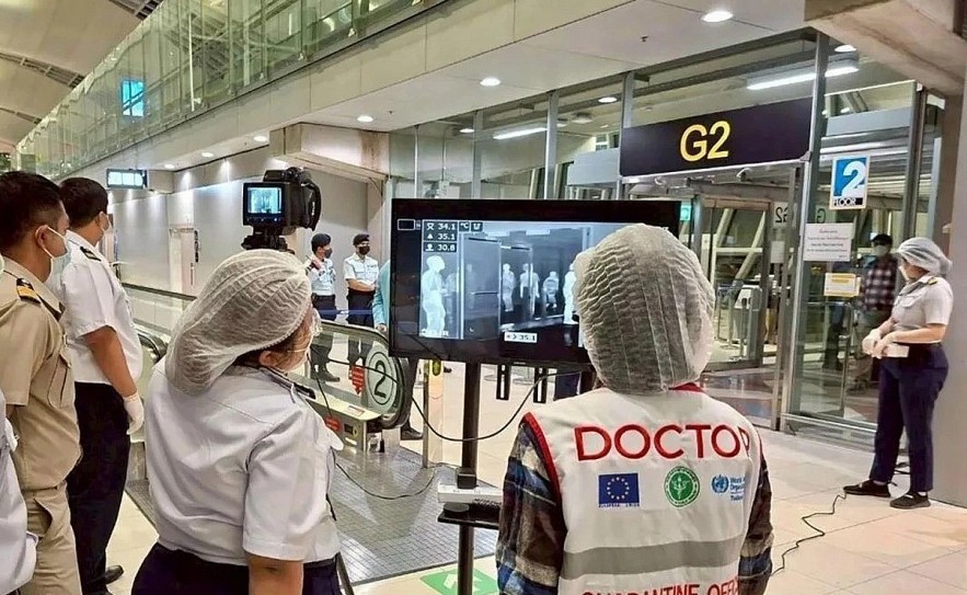 Travelers at risk of Nipah virus are screened at airports in India and Thailand. Photo: Thailand Government Travelers at risk of Nipah virus are screened at airports in India and Thailand. Photo: Thailand Government