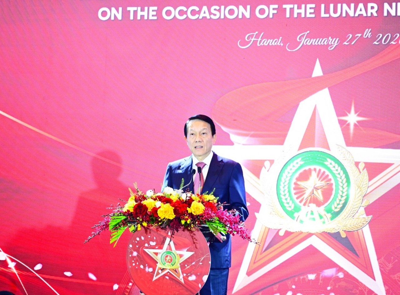 Minister of Public Security Lương Tam Quang speaking at the meeting. (Photo: Ministry of Public Security)