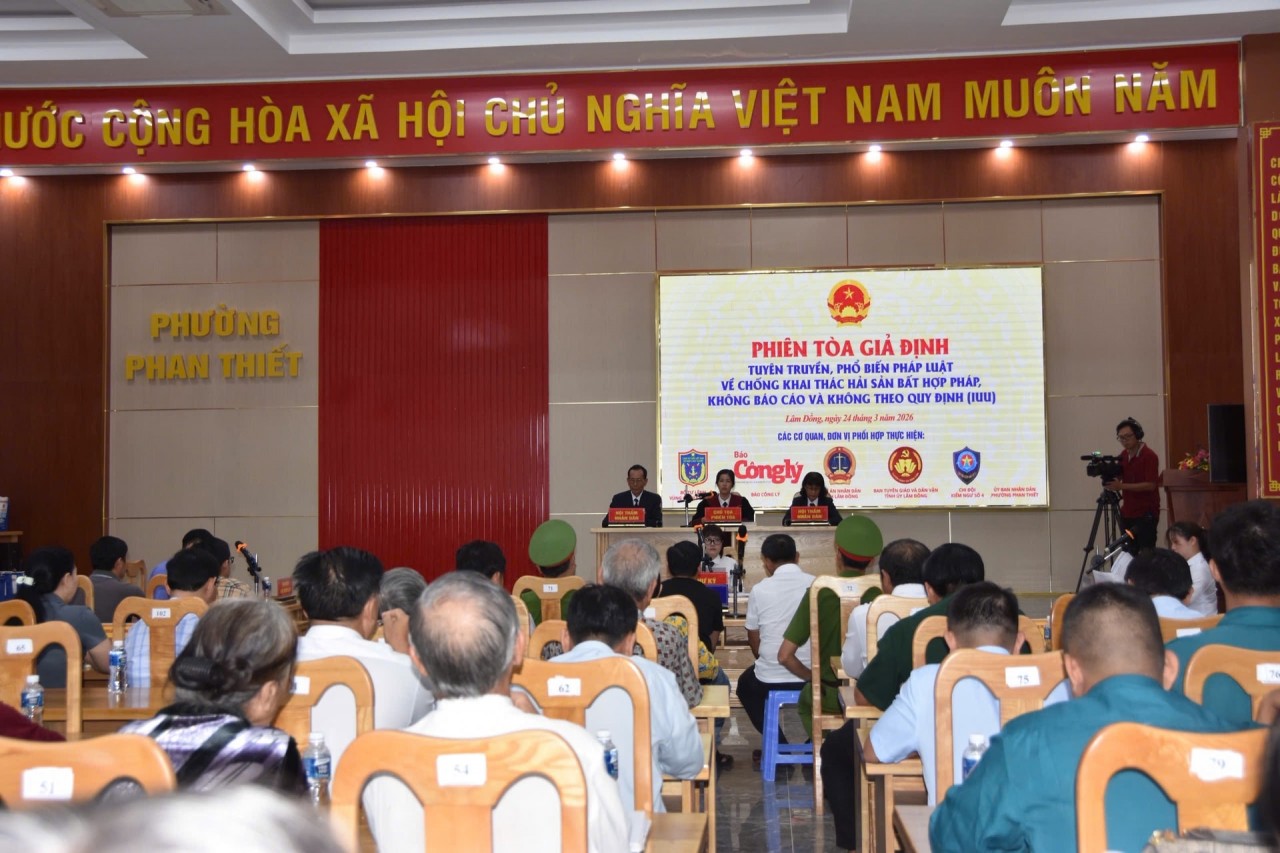 Overview of the mock trial in Phan Thiet ward (Photo: Lam Dong Newspaper)