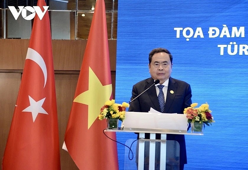 NA Chairman Tran Thanh Man speaks at the policy dialogue on Vietnam-Turkey cooperation. NA Chairman Tran Thanh Man speaks at the policy dialogue on Vietnam-Turkey cooperation.