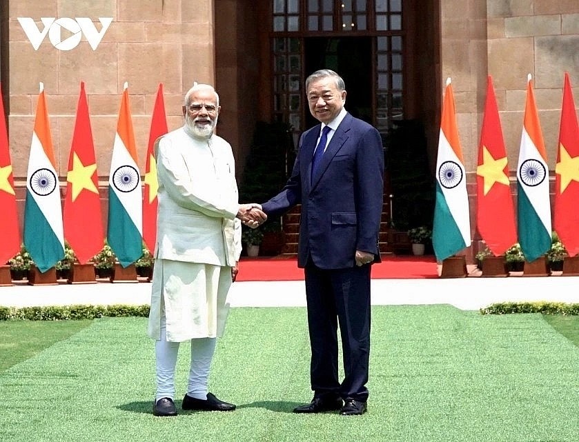 Party General Secretary and President To Lam and Indian Prime Minister Narendra Modi. Party General Secretary and President To Lam and Indian Prime Minister Narendra Modi.