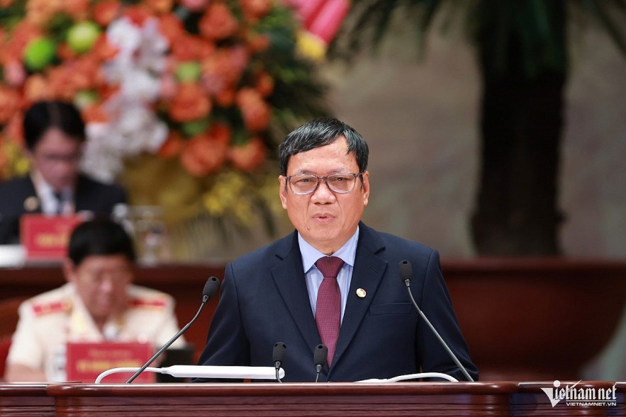 Hoang Dinh Thang, Chairman of the Union of Vietnamese Associations in Europe, speaks at the 11th National Congress of the Vietnam Fatherland Front. Hoang Dinh Thang, Chairman of the Union of Vietnamese Associations in Europe, speaks at the 11th National Congress of the Vietnam Fatherland Front.
