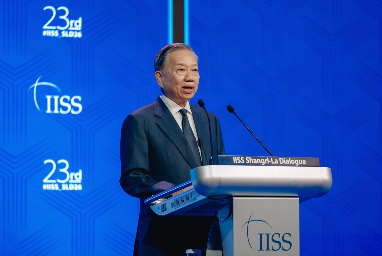General Secretary and President Tô Lâm delivers the keynote address at the Shangri-La Dialogue 2026. Photo: IISS. General Secretary and President Tô Lâm delivers the keynote address at the Shangri-La Dialogue 2026. Photo: IISS.