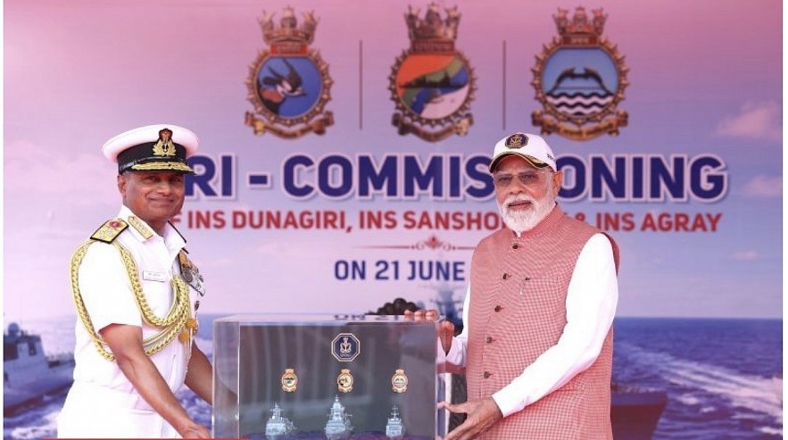 undefined India’s naval might gets a massive boost as Modi unveils 3 indigenous vessels