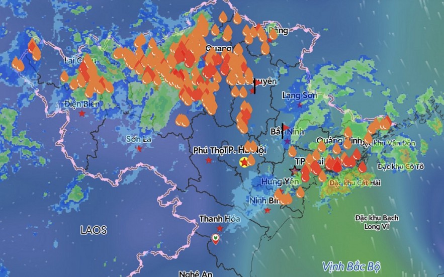Heavy rain continues across many parts of northern Vietnam. Source: VNDMS. Heavy rain continues across many parts of northern Vietnam. Source: VNDMS.
