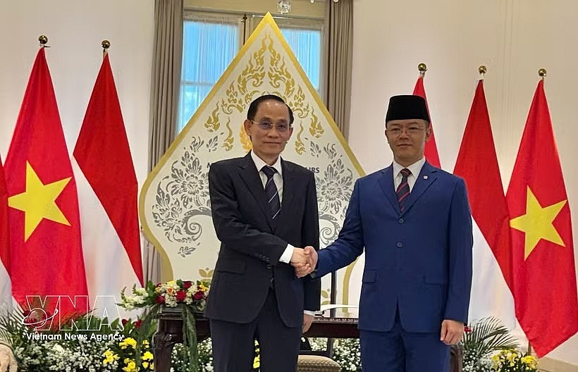 Vietnamese Minister of Foreign Affairs Le Hoai Trung (left) and his Indonesian counterpart Sugiono (Photo: VNA) Vietnamese Minister of Foreign Affairs Le Hoai Trung (left) and his Indonesian counterpart Sugiono (Photo: VNA)