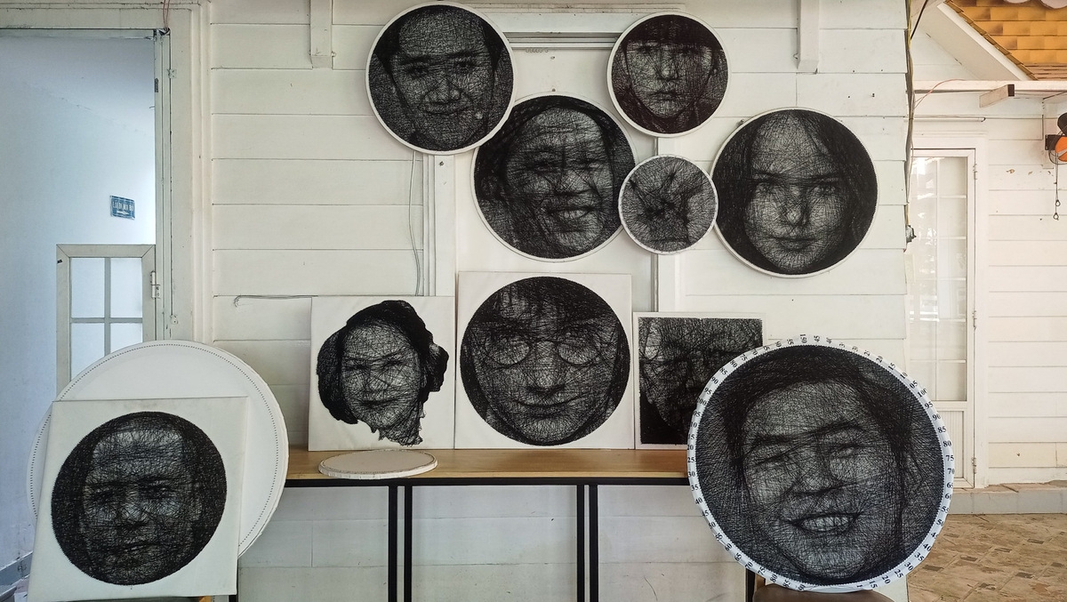 Vietnamese artist portraits global artists by string art Vietnamese artist portraits global artists by string art