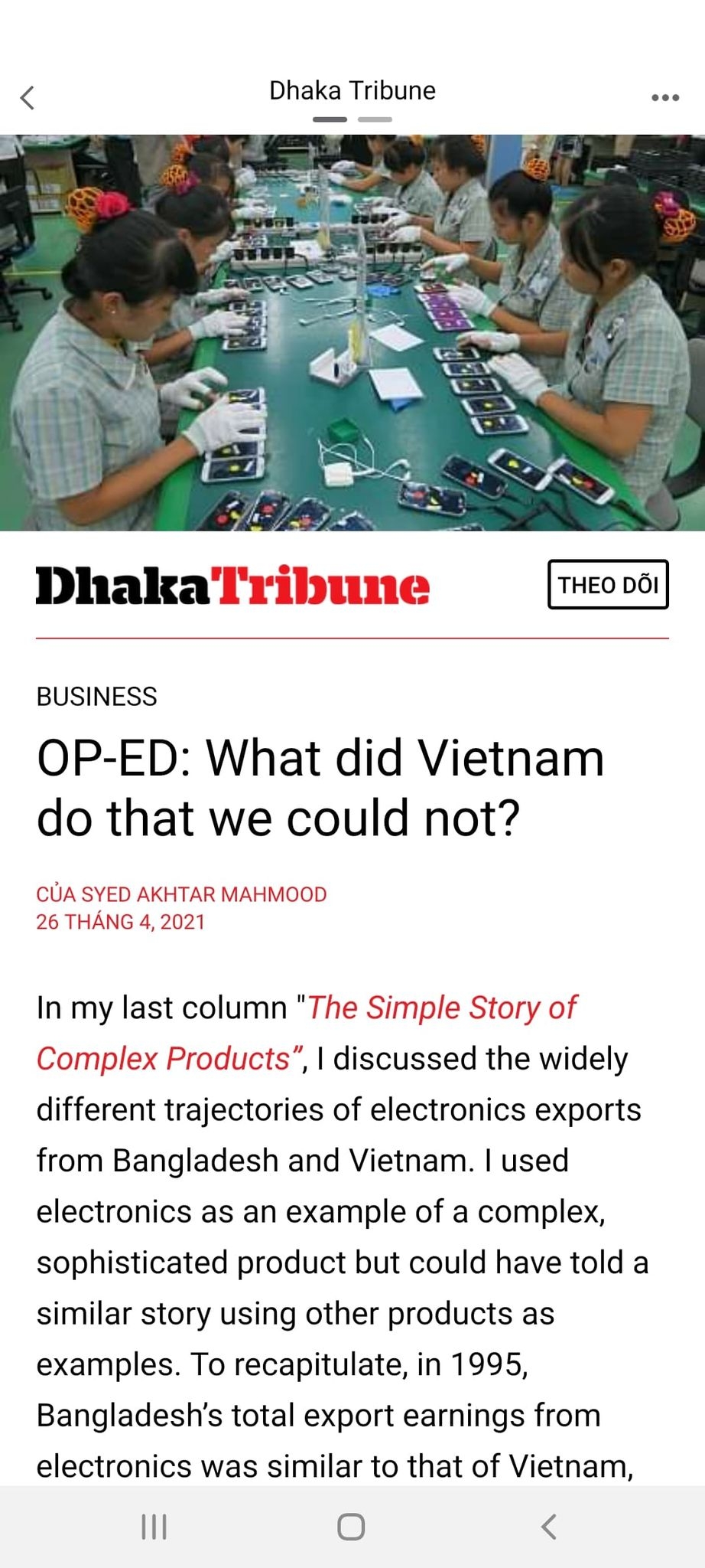 Bangladesh media says Vietnam is exemplary in economic development during pandemic time Bangladesh media says Vietnam is exemplary in economic development during pandemic time