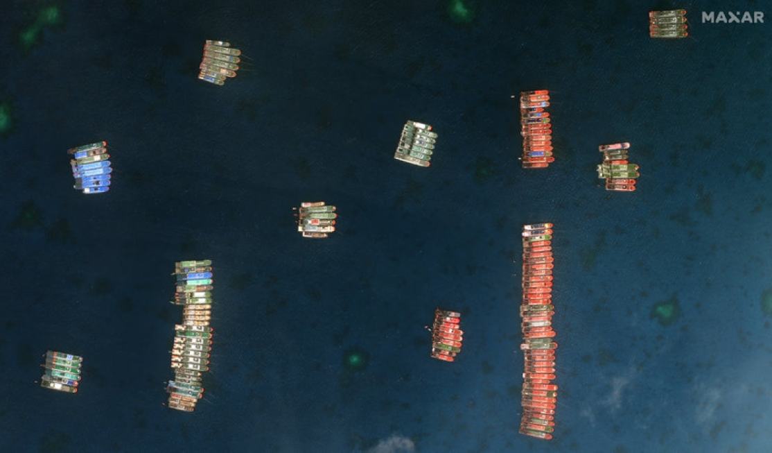 Chinese boats tied up 