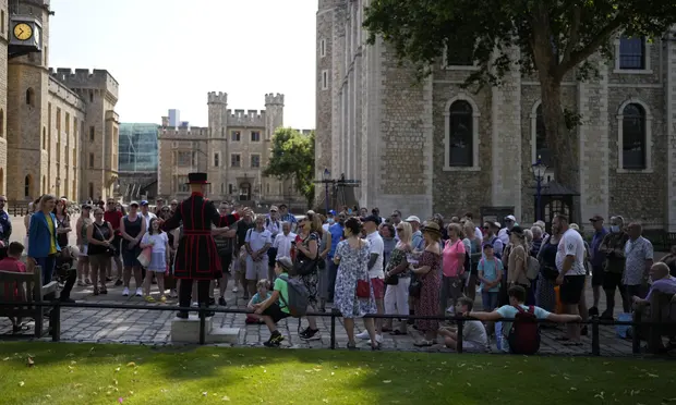 A tour group at the Tower of London this week. Photograph: Matt Dunham/AP A tour group at the Tower of London this week. Photograph: Matt Dunham/AP