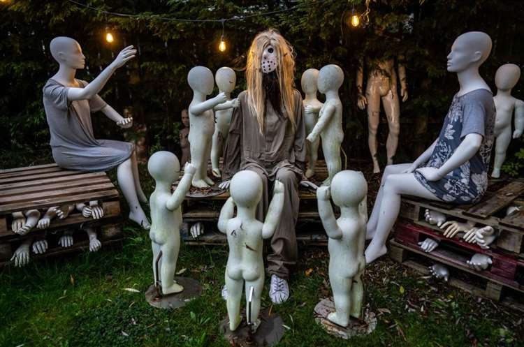 The salvage yard has been transformed into a creepy mannequin graveyard. Credit: SWNS (52538347) The salvage yard has been transformed into a creepy mannequin graveyard. Credit: SWNS (52538347)