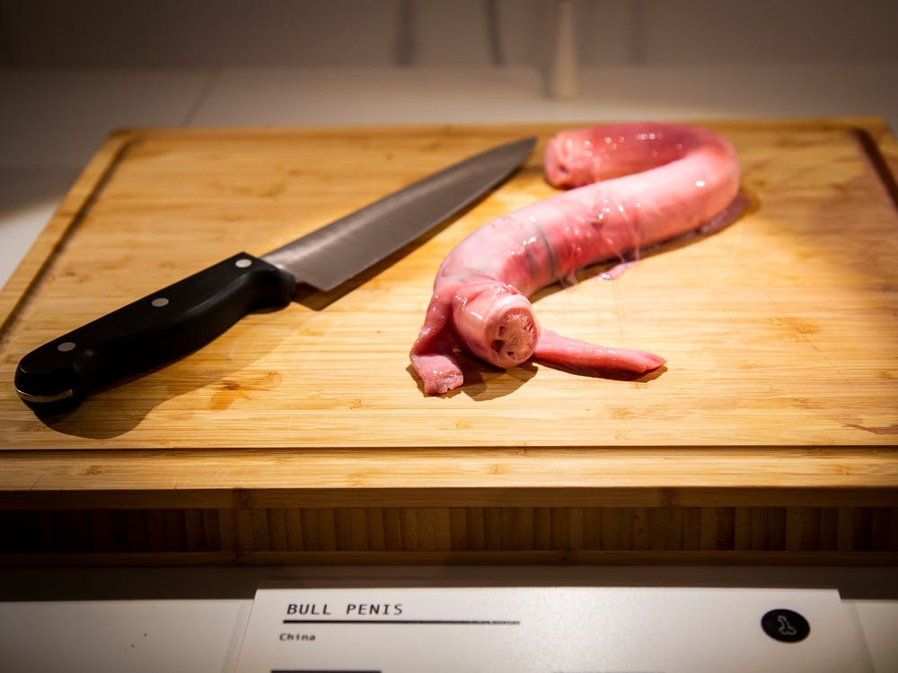 Bull penis is said to be an aphrodisiac. Anja Barte Telin / The Disgusting Food Museum Bull penis is said to be an aphrodisiac. Anja Barte Telin / The Disgusting Food Museum