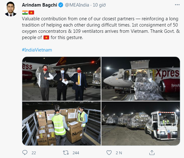 Covid-19 fight: Ventilators, oxygen concentrators from Vietnam arrived in India Covid-19 fight: Ventilators, oxygen concentrators from Vietnam arrived in India