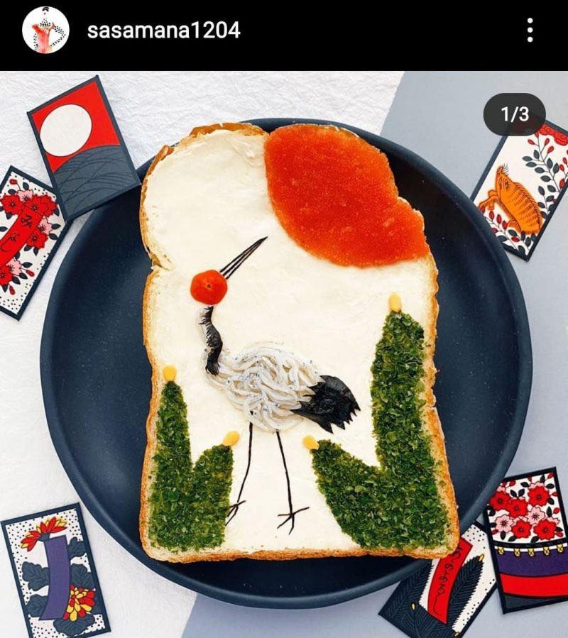 Japanese artist makes her creations on plain bread, using edible ingredients japanese artist makes her creations on plain bread using edible ingredients