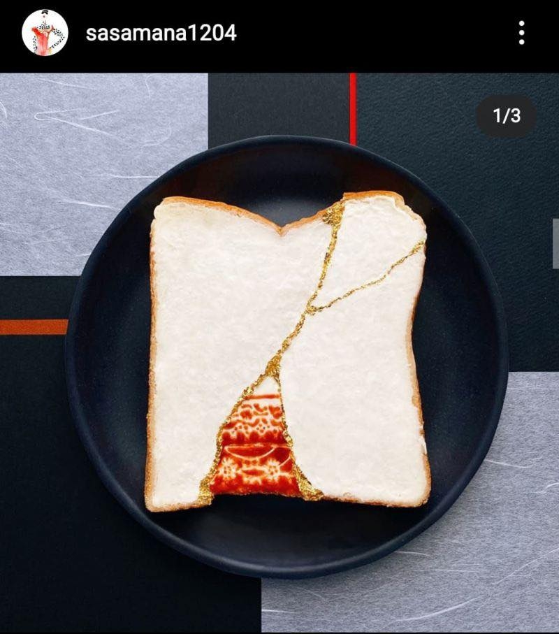 Japanese artist makes her creations on plain bread, using edible ingredients japanese artist makes her creations on plain bread using edible ingredients