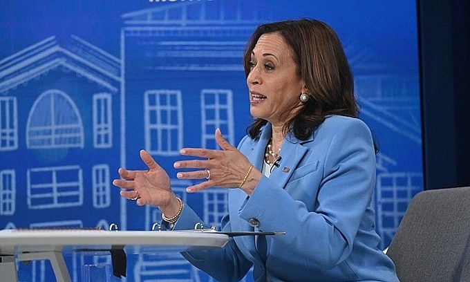 Kamala Harris will become the first sitting U.S. vice president ever to visit Vietnam. Photo by AFP/Mandel Ngan. Kamala Harris will become the first sitting U.S. vice president ever to visit Vietnam. Photo by AFP/Mandel Ngan.