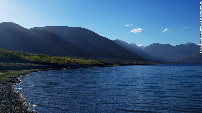 Pangong Tso Lake in the Himalayan Mountains. 1725 lake