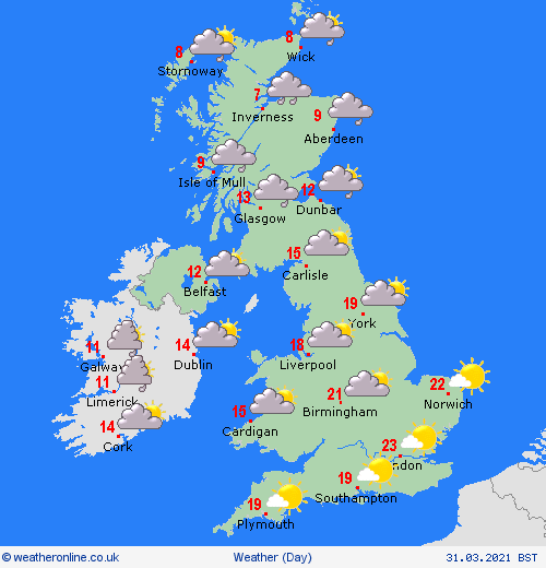 UK and Europe daily weather forecast latest, March 31: A dry and warm day with sunny spells across the UK UK and europe daily weather forecast latest, march 31: a dry warm day with sunny spells across the uk