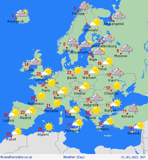 UK and Europe daily weather forecast latest, March 31: A dry and warm day with sunny spells across the UK UK and europe daily weather forecast latest, march 31: a dry warm day with sunny spells across the uk