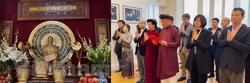 Embassy of Vietnam in France hosts ceremony to pay tribute to Hung Kings (Photo: VNA) Embassy of Vietnam in France hosts ceremony to pay tribute to Hung Kings (Photo: VNA)