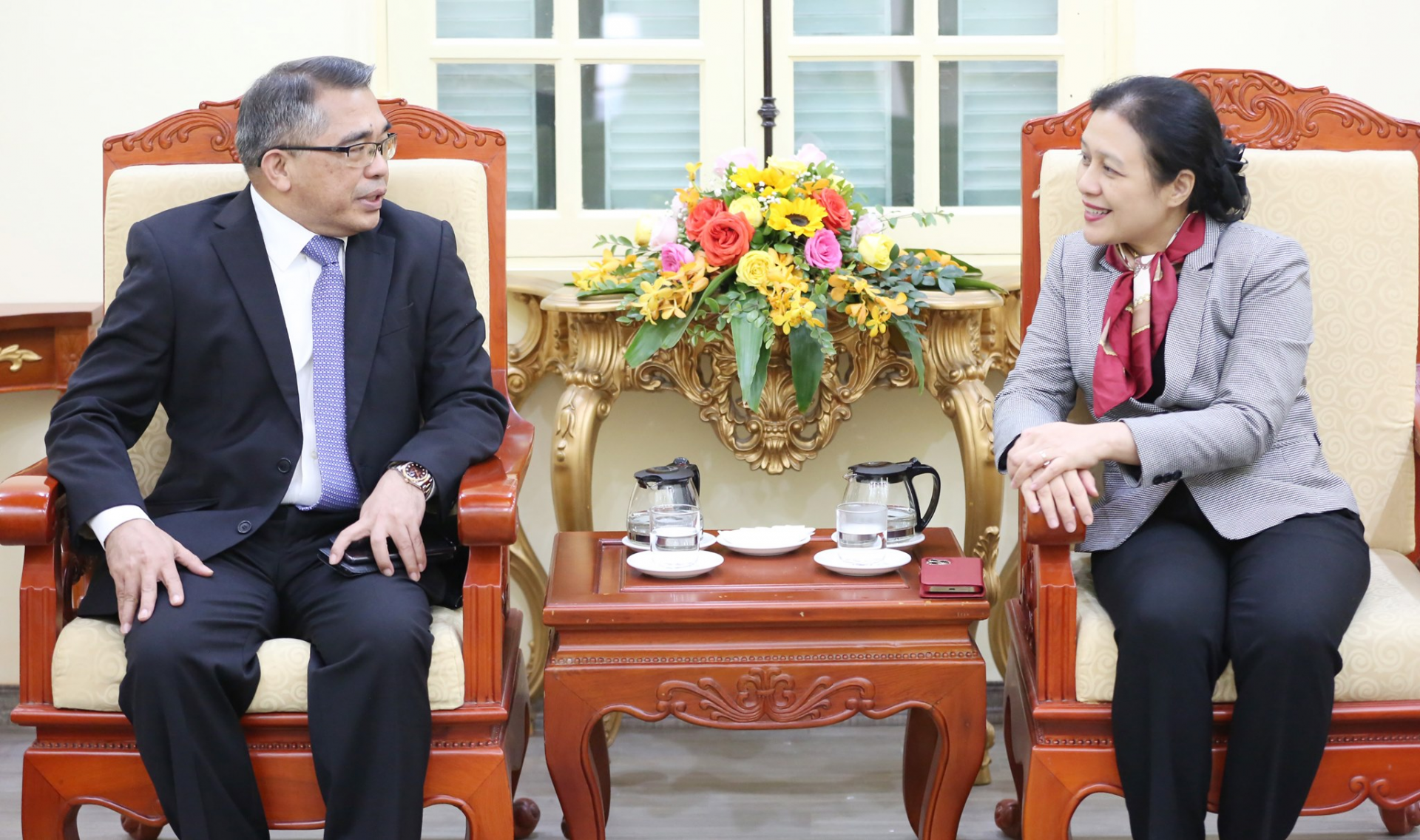 newly appointed ambassadors of the republic of the philippines to pay a courtesy visit to the vufo president