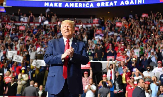 President Donald Trump at a campaign event in Tulsa, Oklahoma, June 20. Photo: AFP. 0100 trump
