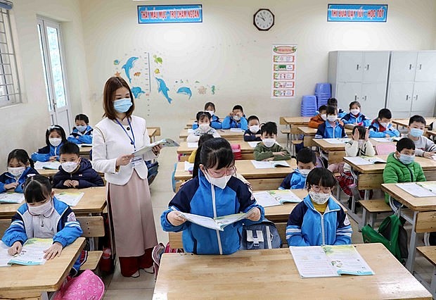 A class of the Trung Thanh Primary School in Hanoi's suburban district of Gia Lam. Photo: VNA A class of the Trung Thanh Primary School in Hanoi's suburban district of Gia Lam. Photo: VNA