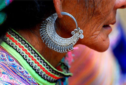 Earings of H'mong ethnic people. Photo: VNA Earings of H'mong ethnic people. Photo: VNA