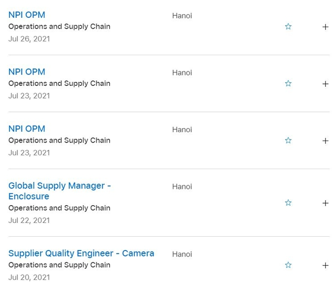 Apple Recruits Numerous Vacancies in Vietnam Apple Recruits Numerous Vacancies in Vietnam