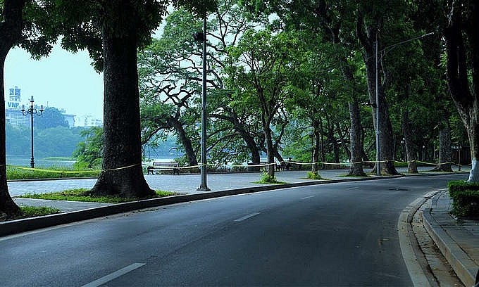 The area near the Sword Lake of Hanoi's Hoan Kiem District on the morning of September 2, 2021. Photo: VnExpress The area near the Sword Lake of Hanoi's Hoan Kiem District on the morning of September 2, 2021. Photo: VnExpress