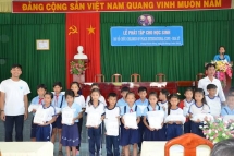 copi presents stationeries to students in vinh long